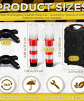 Product sizes of the 6 Piece Emergency Roadside Flares Kit With LED Safety Strobe Lights Bright Red Beacon Magnetic Base Detachable Stand
