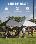 10x10 Pop Up Canopy With One Push CenterLok Setup For No Fuss Quick Outdoor Shade At Events And Camping installed in park