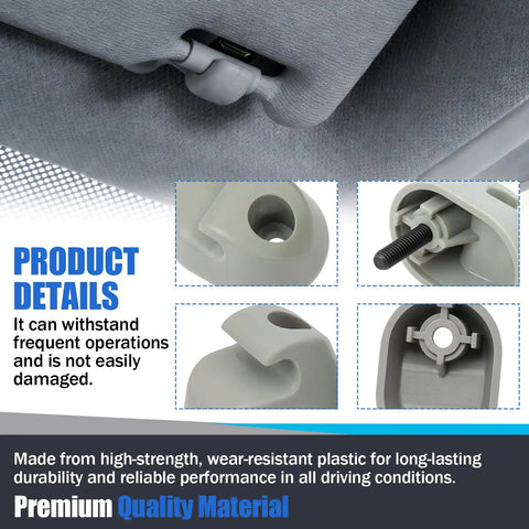 Sun Visor Clip For Heavy Trucks Fits T680 T800 S16-1023-661 F01377-2 And 389 579 Models close-up on durable plastic material