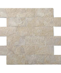 Beige Stone PVC Peel And Stick Wall Tiles 30cm X 30cm 3D Self Adhesive Backsplash, showing 12x12 tiles with textured surface
