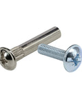 100 Pack Top Shelf Cabinet Screws And No Spin Panel Connectors For Rock Solid Woodworking Assembly Knockout Hardware Kit For Bookcases and Zero Sweat Diy Cabinetry Builds with M4 steel and anti spin design.