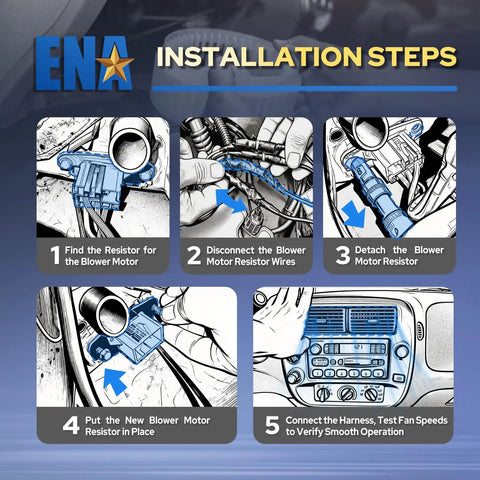 Top Tier Beefy Rear Automatic Control Blower Motor Resistor installation steps for climate control in Toyota models.