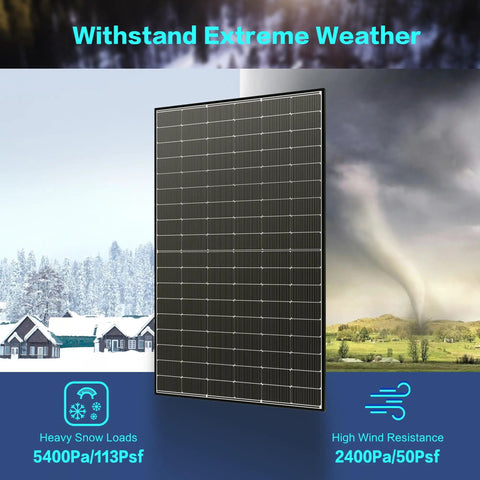 Two Pack 400W Bifacial Solar Panels N Type 16BB Monocrystalline PV Modules For 12V/24V/48V Systems Up To 25 Percent More Efficient