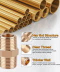 Brass Pipe Fittings Kit 24 Pcs Hex Nipple And Hex Coupling Set with hex nut structure, clear thread, and thicker wall details shown
