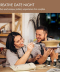 Couple using Air Dry Clay Kit For Adults With Complete Tool Set For Home Pottery Craft, Easy For Beginners To Pros, Ideal Date Night