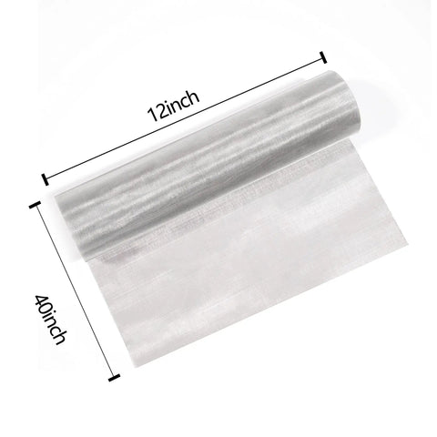Rolled sheet of Stainless Steel Woven Wire Mesh 120 Mesh Fine Screen For Filters And Filtration Cloth 12 X 40 Inch on display