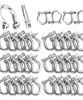Beefy One Quarter Inch D Ring Shackles In Grade 304 Stainless Steel With Screw Pin, corrosion resistant 40-pack