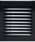 20x20 Aluminum Exterior Gable Louver Vent For Walls And Crawlspace, Weatherproof black air grille with screen mesh, front view