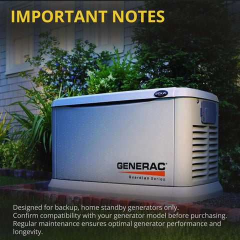 Outdoor view of 20kW generator beside house, related to Replacement Generator Maintenance Kit For 20kW And 26kW SM 999 Generators
