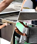 24 Inch Large Tile Trowel With 0.4 Inch Square Notches For Large Tiles in use for precise mortar spread on various surfaces