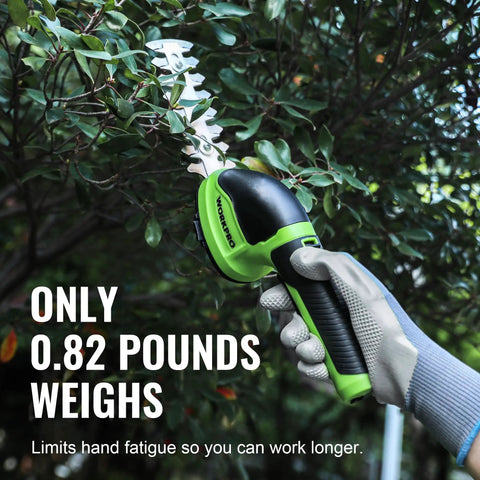 Person using 2-In-1 Cordless Grass Shear And Shrub Trimmer For No-Fuss Pruning Of Hedges And Grass in garden.