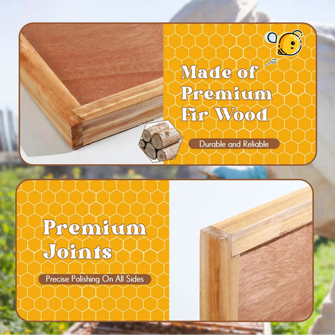 Telescoping Hive Covers And Beehive Inner Covers For 10 Frame Beehives showing premium fir wood material and joints.