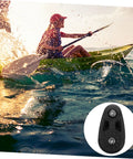 Kayaker using Kayak Anchor Trolley Kit With Nylon Single Sheave Blocks For Canoe And Boat Heavy Duty Bearing Pulleys inset view.