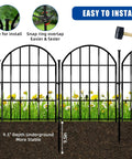 26 Pack Decorative Garden Fence 22 Inch By 28 Foot Arched No Dig Border Fence Ground Stakes Rustproof Metal Animal Barrier