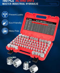 Pro Grade Hydraulic Cap And Plug Kit For JIC And ORFS Fittings 160 Piece Master Set with ORFS 37 Degree Threading Sizes 4-16
