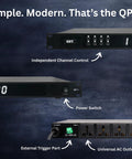 Built Like A Tank 1U Rackmount Power Sequencer And Conditioner With Eight Universal AC Outlets showing control panel and outlets.