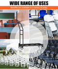 Beast Mode Folding Chair Cart For 12 Chairs With 300 Lbs Capacity 4 Inch 360 Degree Swivel Wheels in various settings