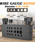 Dimensions of Beastly Split Type Scrap Copper Wire Stripper Kit With 6 Tungsten Carbide Tri Blade Cutters shown on table