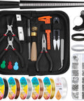 Ring Making Kit With Wire Wrapping Tools And Ring Sizers, Jewelry Craft Supplies Bundle including wire, pliers, caliper, pouch.
