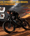 Person riding 8000W Peak Dual Motor Electric Bike For Adults With Removable 52V 30Ah Battery Up To 120 Miles And 55 MPH 26x4.0 Fat Tires