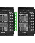 Two TB6600 microstep driver modules with green terminal blocks, 9–42V DC input, for Nema 17/23/14 steppers.