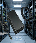 54V 210W Power Supply Adapter For Ubiquiti UniFi Switch XG 6 PoE Beefed Up Replacement Power Source US XG 6POE USW Ultra 210W 6 Port Network Switch Plug And Play Ready black adapter and cords in server room