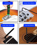 All In One Guitar Setup Tool Kit With Carry Bag For Bass Ukulele Banjo Pro Grade Fret Crowning File Fret Rocker String Winder Neck Feeler Truss Rod Adjuster Premium Luthier Repair And Maintenance Gear, guitar allen wrench and screwdriver