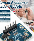 LD2410C Human Presence Radar Sensor Module 24GHz Millimeter Wave FMCW Technology Non Contact Detection With Serial Port IO Level Output HLK LD2410 Compatible Next Level High Sensitivity For Smart Home Security, blue PCB