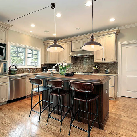 Industrial Pulley Pendant Light With Plug In E26 Socket Vintage Hanging Lamp above kitchen island
