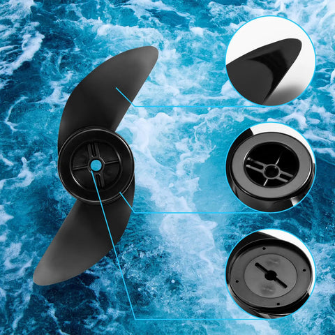 2 Pack T34 Electric Boat Propellers 2 Blade Replacement Propeller Kit for 12V Trolling Motors Outboard Propeller for Marine Boats and Fishing Vessels Durable