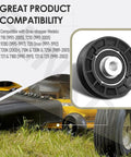Two Pack V Idler Pulley Drive Assembly Kit For Grasshopper 718 720 721D Mowers Beefed Up Heavy Duty Replacement Drive System With Durable Bearings And Easy Install, black pulley close-up
