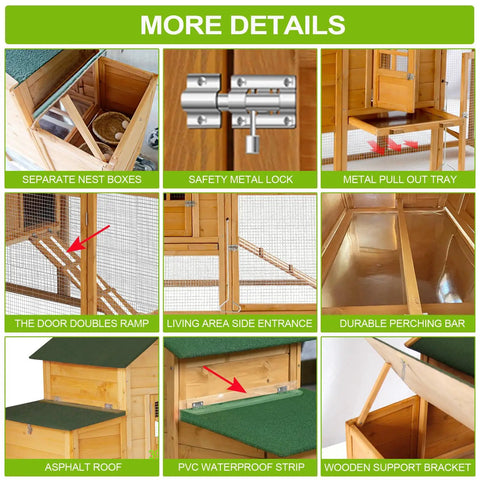 Backyard Chicken Coop On Wheels For 1 To 2 Chickens With Nesting Box Weatherproof Wooden Hen House details and features