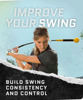 Person using Gold Flex Golf Swing Trainer And Warm Up Stick For More Distance Built For Tempo And Power Grip And Balance Drills