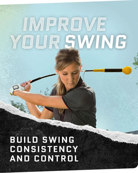 Person using Gold Flex Golf Swing Trainer And Warm Up Stick For More Distance Built For Tempo And Power Grip And Balance Drills