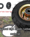 Heavy Duty Swivel Caster Wheels 2 Pack Built Tough With Smooth Riding Rubber Tires And Secure Lock Brakes showing inner tube and outer tire.
