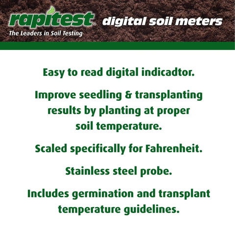 Digital Soil Thermometer For Planting And Transplants, Multi Color Display, Quick Soil Temperature Readings For Gardeners.