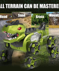 Gesture Sensing Dinosaur Monster Truck Remote Control Car With 8WD Off Road Stunt Vehicle for kids on varied terrains