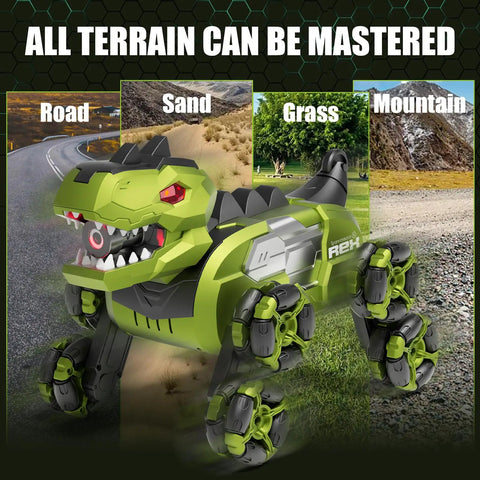 Gesture Sensing Dinosaur Monster Truck Remote Control Car With 8WD Off Road Stunt Vehicle for kids on varied terrains