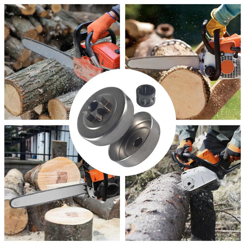 Chainsaw cutting wood using 325-7T Clutch Drive Sprocket Drum for Stihl MS250 MS230 Chainsaws 0.325 Pitch 7 Teeth