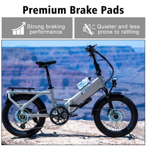 Sturdy Front And Rear Disc Brake Pads For Lectric XP Trike And XP Series With Hydraulic Brakes Two Pack beefed up for rugged rides on Lectric e-bike