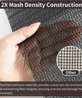 Close-up of a hand holding a Super Strong 4x6 Rug Gripper Pad with 2X mesh density construction for dual non-slip functionality.