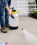 Person applying Tough As Nails Concrete Driveway Sealer Delivering A Dang Smooth Wet Look Finish With High Shine Gloss Protection One Gallon.