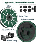 Go To Solar Water Pump Fountain For Garden Bird Bath With Built In 1500mAh Battery 3.5W Panel And 8 Nozzles components
