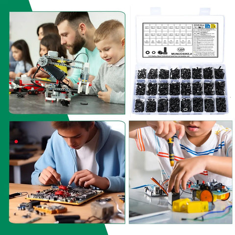 Complete Heavy Duty 1350 Piece Black Pan Head Hex Socket Cap Screw Assortment Kit With M2 M3 M4 M5 Metric Fasteners And Matching Nuts A Total No Brainer For Shop Projects