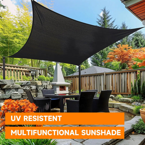 90 Percent Shade Cloth With UV Resistant Durable Mesh Tarp Grommets And Reinforced Edges For Plants Greenhouse Kennel Patio Coop Shade Net Keeps Your Plants Chill While Blocking Harsh Sun And Heat installed on patio.