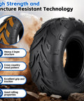Go Kart And Mini Bike Tire 145/70-6 Tubeless Rear V-Tread, 6 Inch Rim with highlighting features displayed