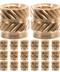 Premium 48Pcs Brass M4 Heat Set Threaded Inserts For 3D Printing With Knurled Design, showcasing knurled brass structure for strong bonding.