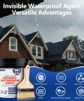 Legit Invisible Waterproof Sealant That Blocks Every Leak On Roofs Walls Windows And Showers With A Clear Water Base Shield Built For Heavy Duty Use Indoors And Outdoors in a rain-soaked outdoor setting.