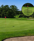 Blueline 8x22 Waterproof Golf Scope Monocular With Built In Internal Distance Reticle for clear view of golf course green and flag.