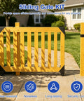 Heavy Duty Sliding Gate Hardware Kit With Smooth Silent Roll Wheels For 1 To 2 In Wood Frames, Anti Sag Corner Brackets, Ideal For Deck Driveway Porch Or Yard Gates on wooden gate